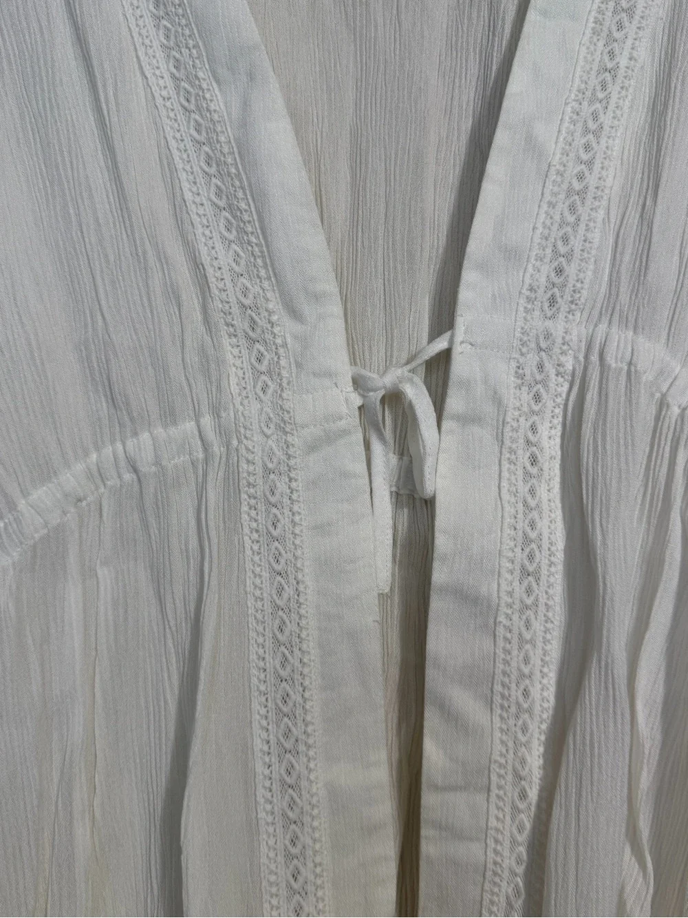 GB Girls White Lightweight Lace-Trim Kimono Cover-Up large